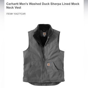Carhartt Men’s Washed Duck Sherpa Lined Mock Neck Vest